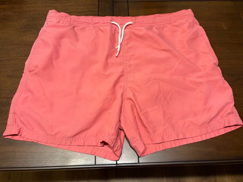 Vineyard Vines Men’s Swim M Coral Pink Lined Drawstring Beach Shorts 4” Inseam